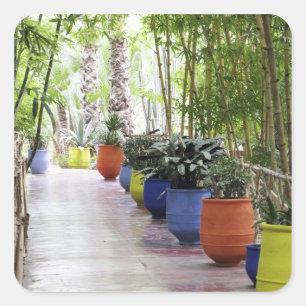 Pegatina Cuadrada Jardin Majorelle, Jardín Majorelle, ahora un espac