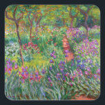 Pegatina Cuadrada Jardín Monet Iris en Pegatinas Giverny<br><div class="desc">Jardín Monet Iris en los pegatinas Giverny. Óleo sobre lienzo 1899. El Iris Garden de Giverny representa una de las pinturas florales más coloridas y queridas de Monet. El uso vibrante de púrpura, rojos, verdes y azules hace de esta una de las piezas impresionistas más dinámicas de este rico periodo...</div>
