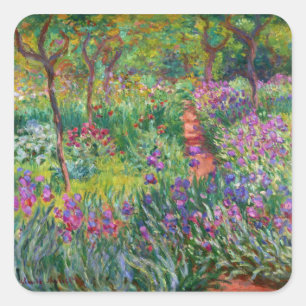 Pegatina Cuadrada Jardín Monet Iris en Pegatinas Giverny