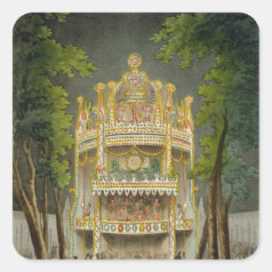 Pegatina Cuadrada Jardines de Vauxhall, 1808