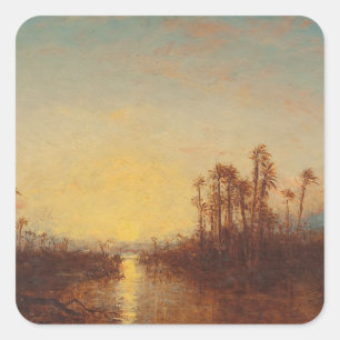 Pegatina Cuadrada Jartum, Coucher De Soleil - Félix Ziem