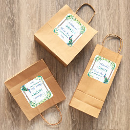 Pegatina Cuadrada Jazmín de pavo real florece arco boda india mehndi