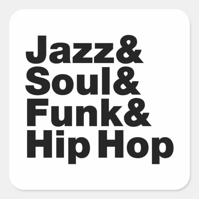 Pegatina Cuadrada Jazz y Soul y Funk & Hip Hop (Anverso)