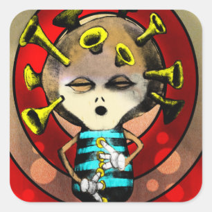 Pegatina Cuadrada Jazzplayer 2012