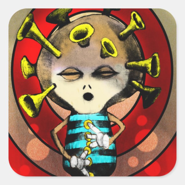 Pegatina Cuadrada Jazzplayer 2012 (Anverso)