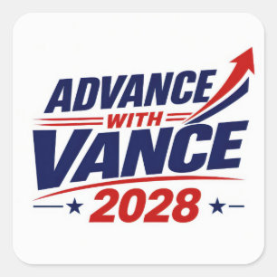 Pegatina Cuadrada JD Vance para elecciones presidenciales de 2028