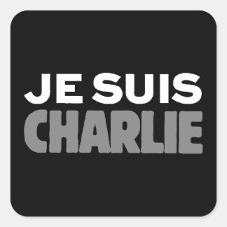 Pegatina Cuadrada Je Suis Charlie - Yo soy Charlie Black