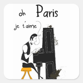 Pegatina Cuadrada je t'aime Paris