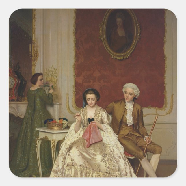 Pegatina Cuadrada Jealousy, 1861 (Anverso)