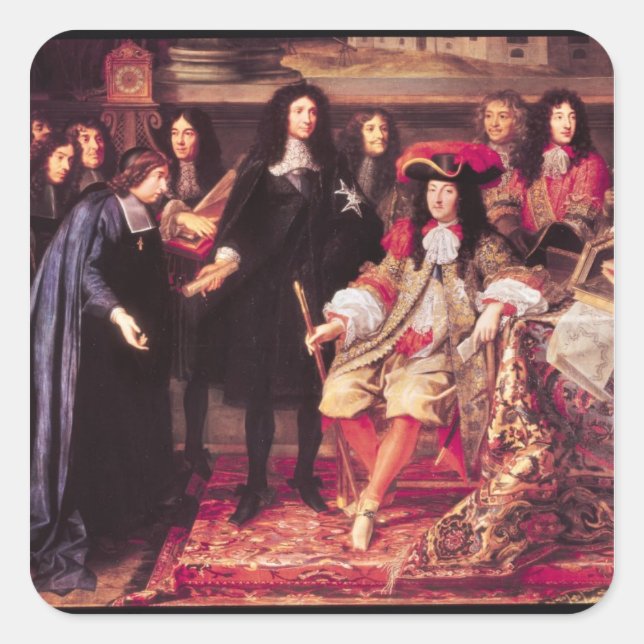 Pegatina Cuadrada Jean-Baptiste Colbert Presentando a los diputados (Anverso)