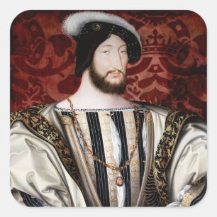 Pegatina Cuadrada Jean Clouet - Francois I, Rey de Francia
