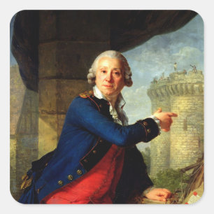 Pegatina Cuadrada Jean-Henri Chevalier de Latude, 1789