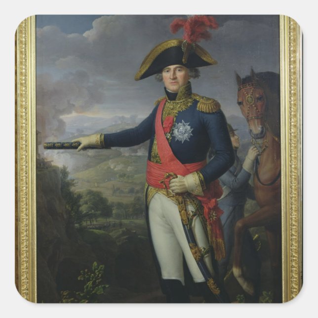 Pegatina Cuadrada Jean Mathieu Philibert Serurier Comte d'Empire (Anverso)