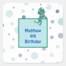 Pegatina Cuadrada Jeans con rana