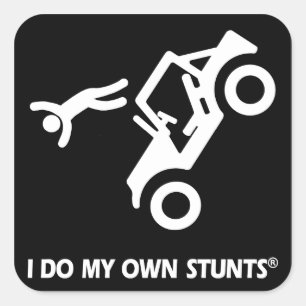 Pegatina Cuadrada Jeep My Own Stunts