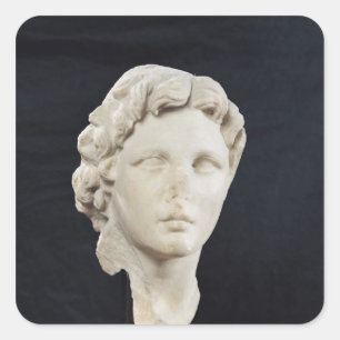 Pegatina Cuadrada Jefe de Alejandro Magno