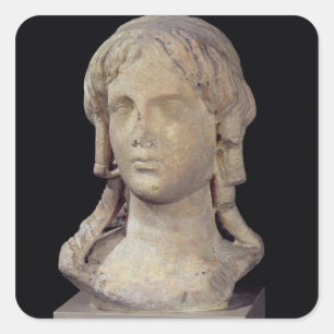 Pegatina Cuadrada Jefe de Berenice I o Cleopatra I