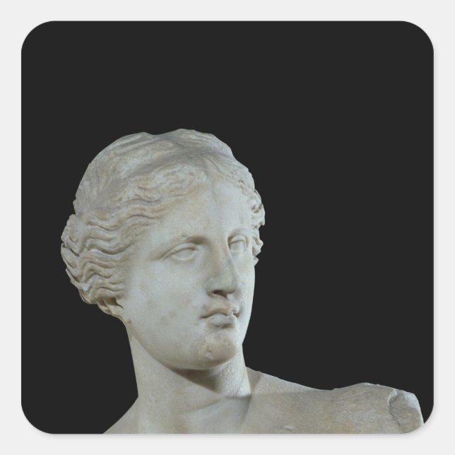 Pegatina Cuadrada Jefe de la Venus de Milo, c.100 a. C. (Anverso)
