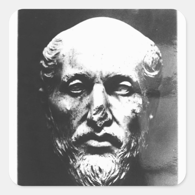 Pegatina Cuadrada Jefe de Plotinus (Anverso)