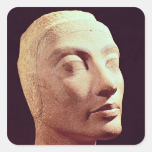 Pegatina Cuadrada Jefe inconcluso de Nefertiti, Nuevo Reino
