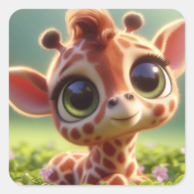 Pegatina Cuadrada Jeffrey (Anverso)