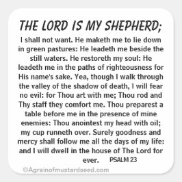 PEGATINA CUADRADA JEHOVAH ES MI SHEPHERD