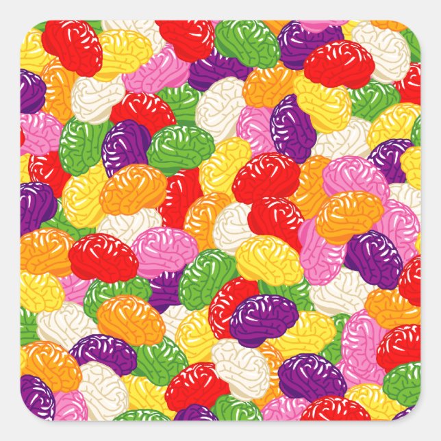 Pegatina Cuadrada Jelly Brains (Anverso)