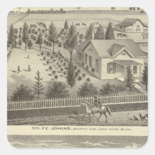 Pegatina Cuadrada Jenkins, residencias de Snyder