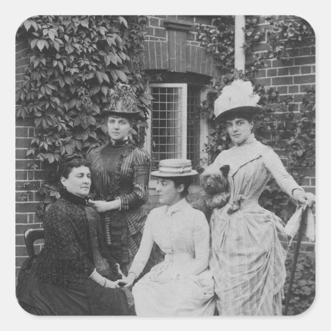 Pegatina Cuadrada Jennie Jerome, más tarde Lady Randolph Churchill (Anverso)