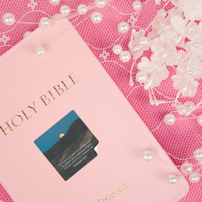 Pegatina Cuadrada Jeremiah 33:3 KJV Sticker Desert Faith Collection (Subido por el creador)