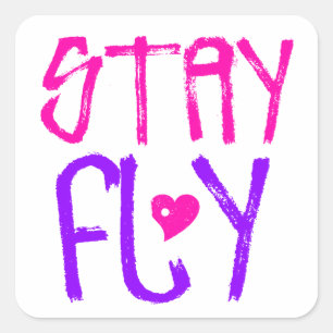 Pegatina Cuadrada Jerga de Stay Fly retro de los años 90