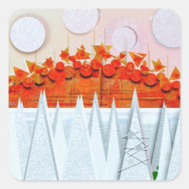 Pegatina Cuadrada JESSICA ANNE FRANK "WINTER" Thank You Card