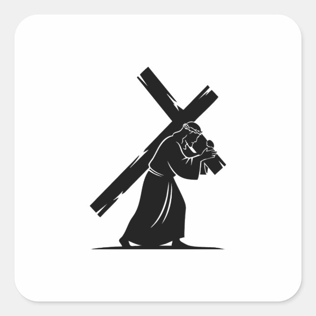 Pegatina Cuadrada Jesucristo (Anverso)