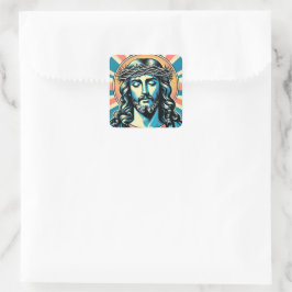Pegatina Cuadrada Jesucristo
