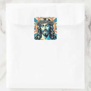 Pegatina Cuadrada Jesucristo