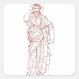 Pegatina Cuadrada Jesucristo de Nazaret Hijo de Dios