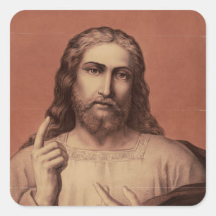 Pegatina Cuadrada Jesucristo el Maestro