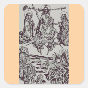Pegatina Cuadrada Jesucristo es el juez del universo