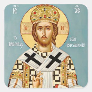 Pegatina Cuadrada Jesucristo, Pantocrátor, Señor de Todos Icono