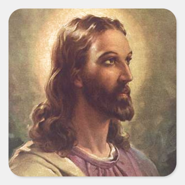 Pegatina Cuadrada Jesús (Anverso)