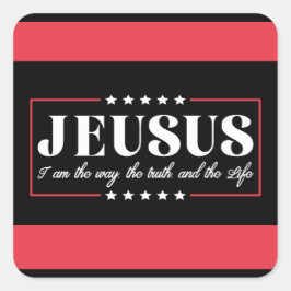 Pegatina Cuadrada Jesús 2024 Soy La Forma De La Verdad Y La Vida Pol