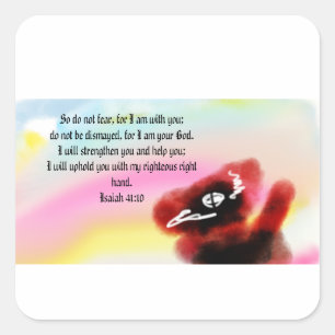 Pegatina Cuadrada jesús aquí