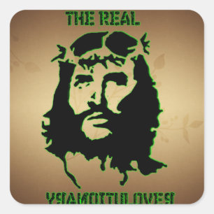 PEGATINA CUADRADA JESÚS CRISTO - EL REAL REVOLUCIONARIO