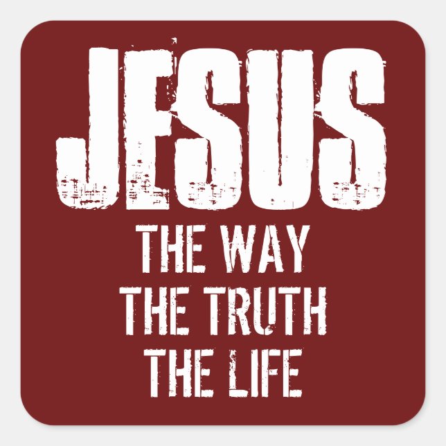 PEGATINA CUADRADA JESÚS EL CAMINO LA VERDAD LA VIDA  (Anverso)