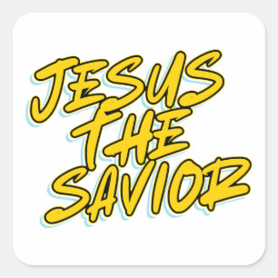 PEGATINA CUADRADA JESÚS EL SALVADOR