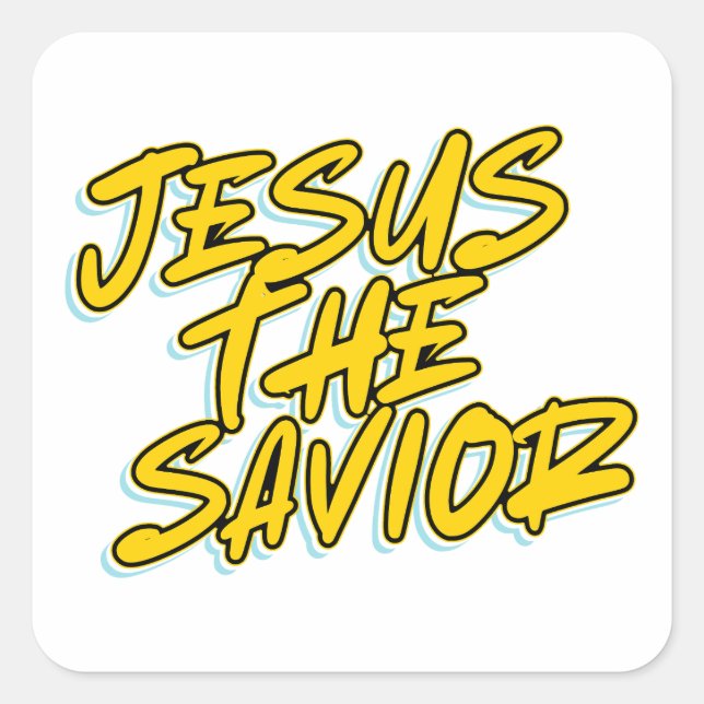 PEGATINA CUADRADA JESÚS EL SALVADOR (Anverso)