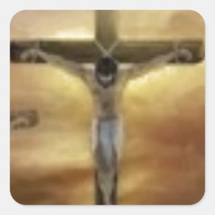 PEGATINA CUADRADA JESÚS EN LA CRUZ