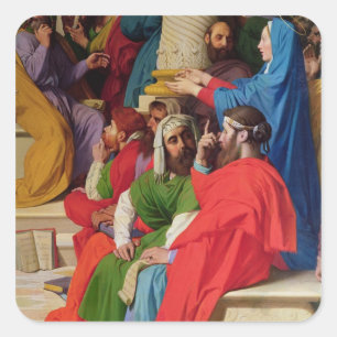 Pegatina Cuadrada Jesús entre los Médicas