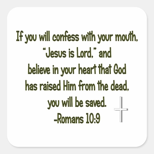 Pegatina Cuadrada Jesús es el Señor (Anverso)