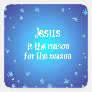 Pegatina Cuadrada Jesús es la razón para los Navidades de temporada